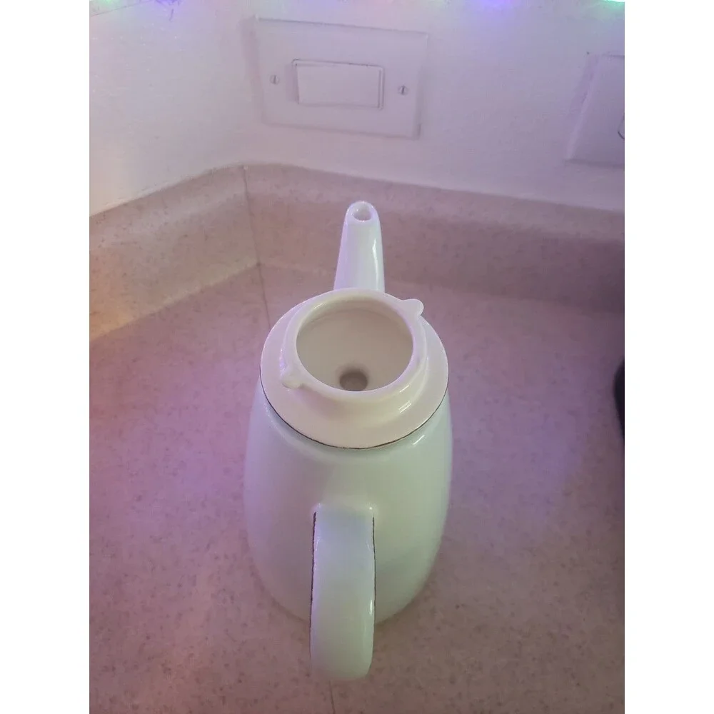 Vintage White Ceramic Teapot / Coffee Pot with Lid